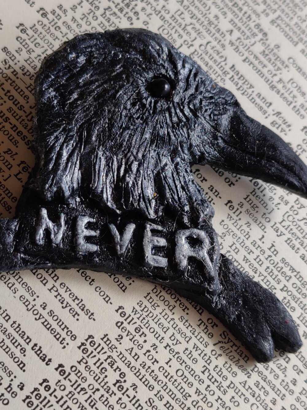 Edgar Allen Poe Raven Magnet - Handmade